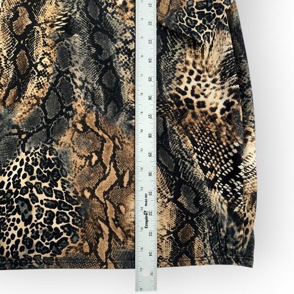 Fashion Nova Bodycon Dress 1X Multi Chic Snakeskin Print Mock Neck Party Outfit - Picture 9 of 11